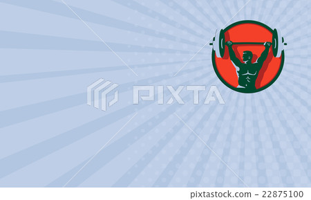 Business card Weightlifter Lifting Barbell Circle Business card Weightlifter Lifting Barbell Circle 22875100