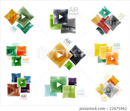 Collection of colorful square web boxes Collection of colorful square web boxes 22875962