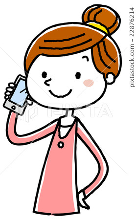 插圖素材:打電話的女性 插圖素材:打電話的女性 22876214