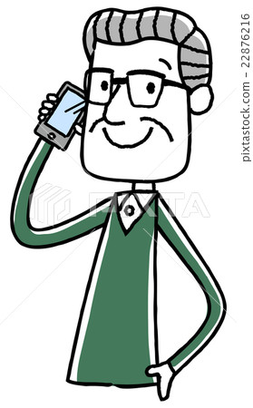 Illustration material: Men sending calls Senior 22876216