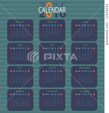 Calendar for 2016 on White Background. Calendar for 2016 on White Background. 22876245