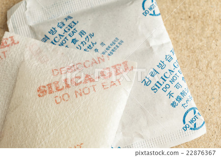 Close up silica gel or desiccant non english text Close up silica gel or desiccant non english text 22876367