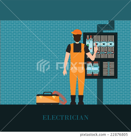Electrician holding Measuring power screwdriver. 22876805