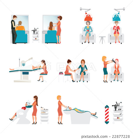 Hair beauty salon with hairdresser and customer. 22877228