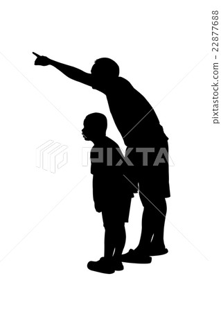 Silhouette of father and son Silhouette of father and son 22877688