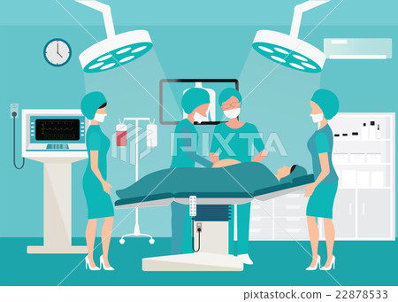 Mecial team delivering baby in hospital. 22878533