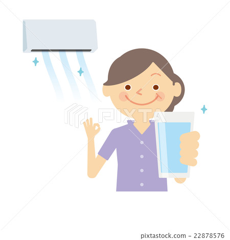 Senior female illustrator for measures against heat stroke 22878576