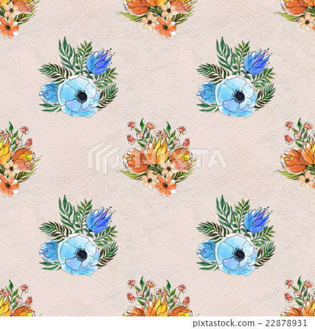 Seamless watercolor floral pattern 22878931