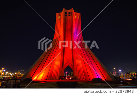 Night view of the Azadi Tower in Tehran Night view of the Azadi Tower in Tehran 22878948