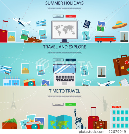 Three Travel and Tourism Headers, Banners.  22879949