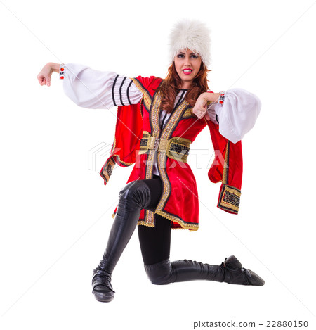 Handsome woman dancing lezginka Handsome woman dancing lezginka 22880150