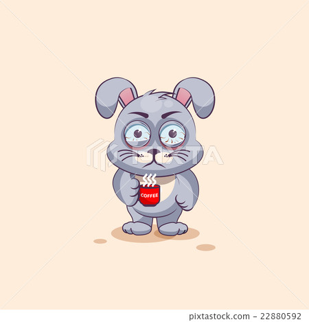 isolated Emoji character cartoon Gray leveret 22880592