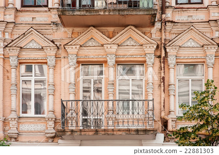 ancient architecture building with windows in 22881303
