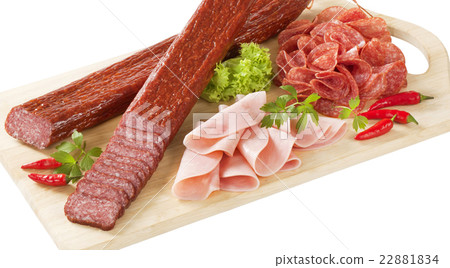 sliced salami and ham 22881834