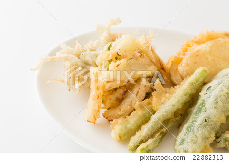 Variety of vegetable tempura various white back 22882313