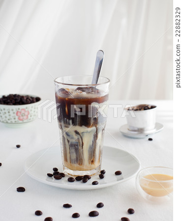 Ice coffee with milk. Vietnamese, Thai coffee Ice coffee with milk. Vietnamese, Thai coffee 22882329