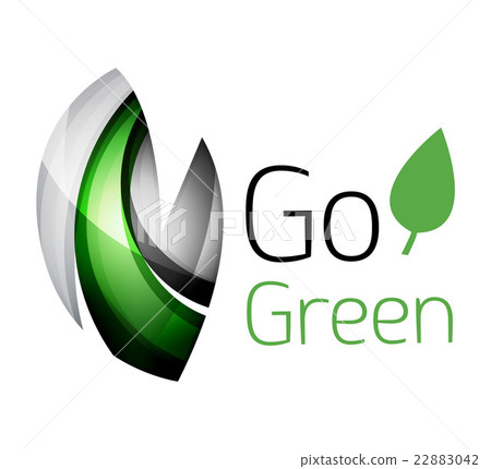 Abstract eco leag logo design made of color pieces 22883042