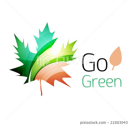 Abstract eco leag logo design made of color pieces 22883043