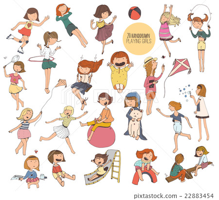 Big set of kids illustrations in summer activities Big set of kids illustrations in summer activities 22883454