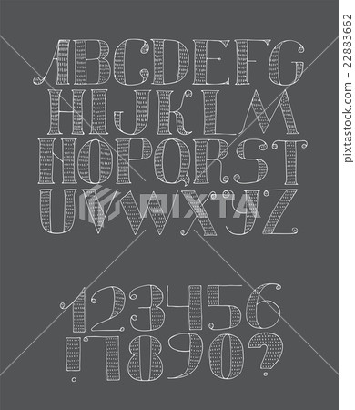Vector black and white light english alphabet 22883662