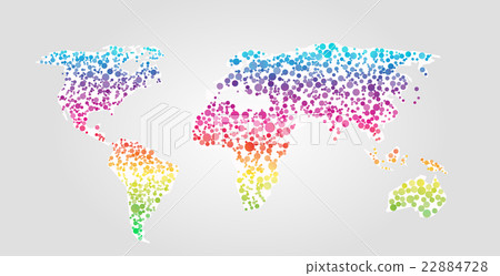 World map vector illustration in dots style - Stock Illustration ...