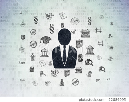 Law concept: Business Man on Digital Data Paper 22884995