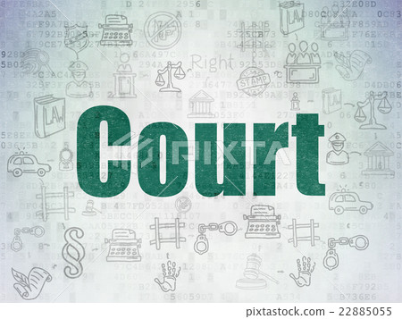 Law concept: Court on Digital Data Paper Law concept: Court on Digital Data Paper 22885055