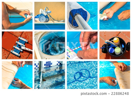 Collage maintenance of a private pool 22886248