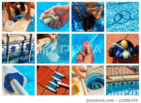 Collage maintenance of a private pool 22886249