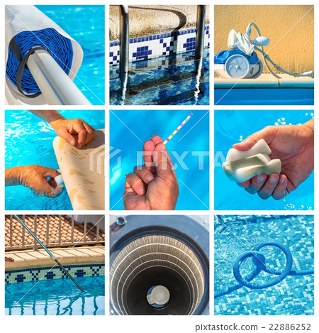 Collage maintenance of a private pool Collage maintenance of a private pool 22886252