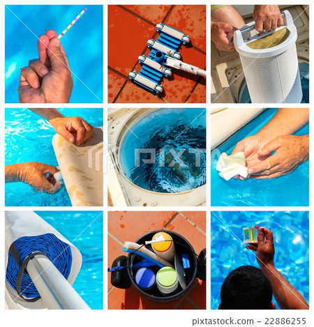 Collage maintenance of a private pool 22886255