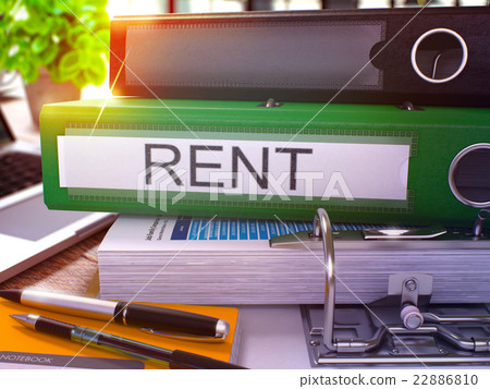 Rent on Green Office Folder. Toned Image. 22886810