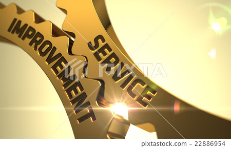 Service Improvement Concept. Golden Metallic Gears 22886954