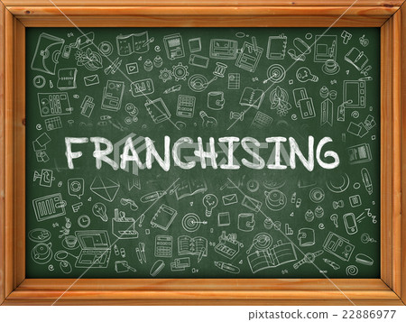 Franchising Concept. Green Chalkboard with Doodle Franchising Concept. Green Chalkboard with Doodle 22886977