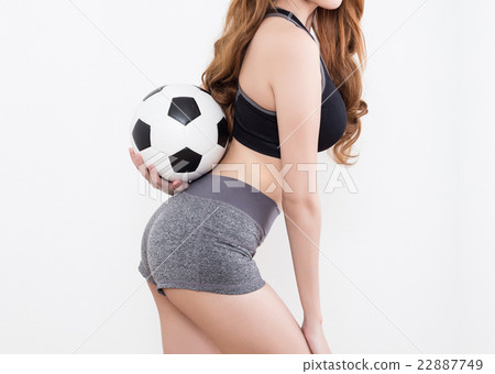 Sexy woman body with soccer ball Sexy woman body with soccer ball 22887749