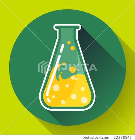 Chemical triangular lab flask with liquid icon Chemical triangular lab flask with liquid icon 22888545