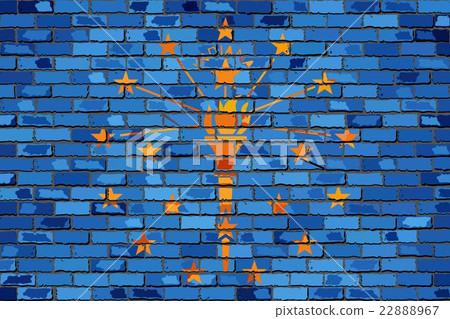 Flag of Indiana on a brick wall 22888967