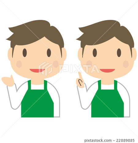 綠色圍裙Musume Ikumen托兒所老師的男性上半部分 22889885