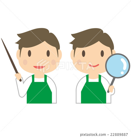 綠色圍裙Musume Ikumen托兒所老師的男性上半部分 22889887