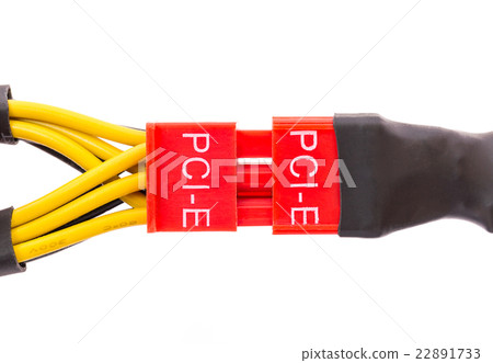 Close Up PCI-E cable video card Close Up PCI-E cable video card 22891733