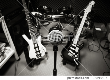 microphone and blur musical equipment. microphone and blur musical equipment. 22893393