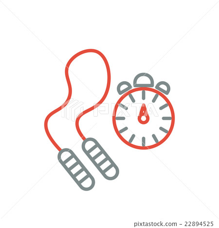 Skipping rope and stopwatch icons Skipping rope and stopwatch icons 22894525