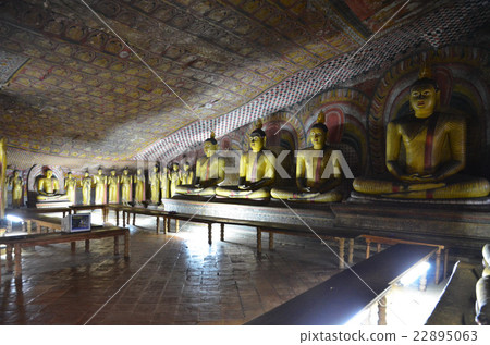 The third cave of Tambura Caves covered with elegant ceiling paintings and murals 22895063