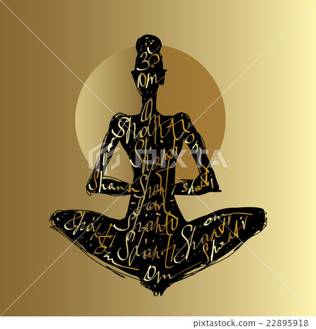 Yoga woman. Typography poster 22895918