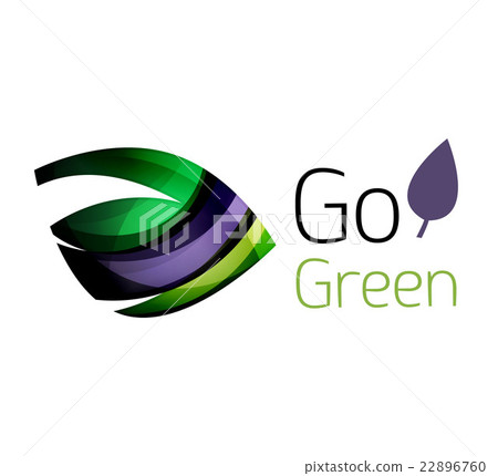 Abstract eco leag logo design made of color pieces Abstract eco leag logo design made of color pieces 22896760