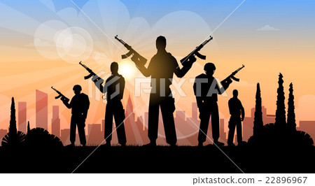 Terrorist Group Over City View Banner 22896967