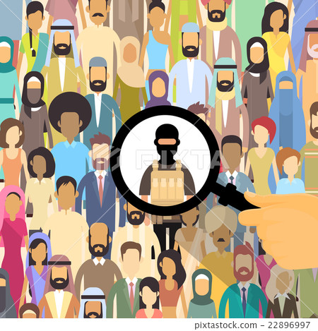 Terrorist In Crowd People Group Terrorism Threat 22896997