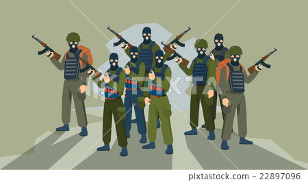 Armed Terrorist Group Terrorism Concept 22897096