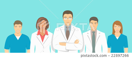 Medical clinic doctors team vector flat banner 22897266
