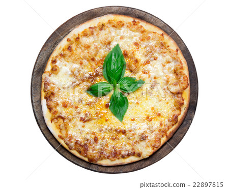 Pizza Margarita top view 22897815